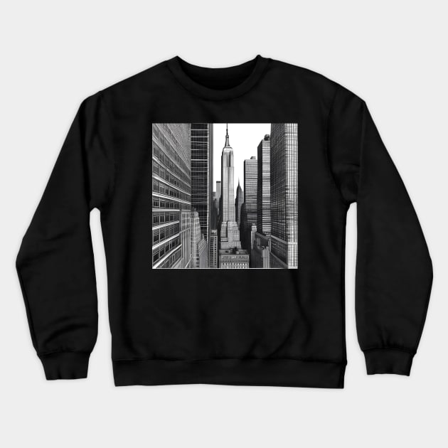 New york city drawing Crewneck Sweatshirt by Spaceboyishere